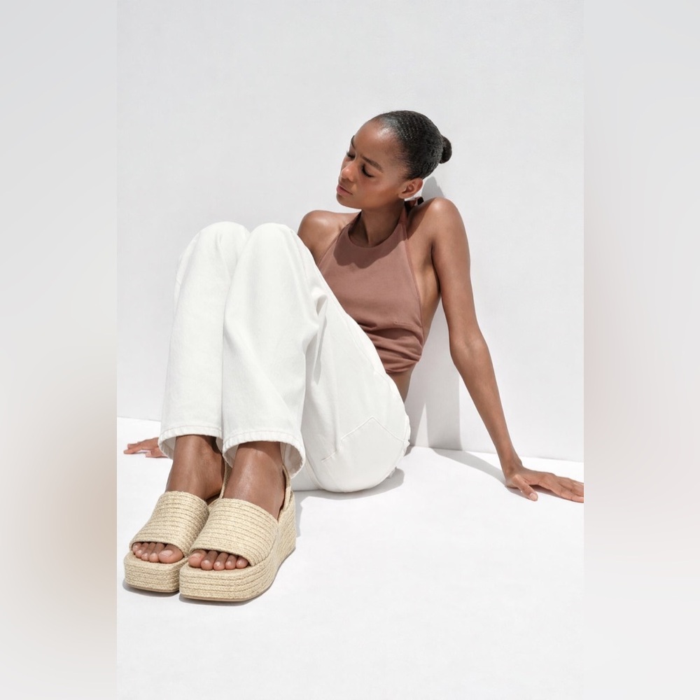 Zara Jute Platform Sandals Size 36 / 6